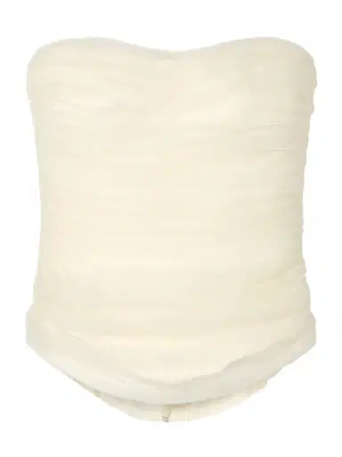 Danielle Frankel Milo Organza And Grosgrain-trimmed Ruched Tulle Bustier Top | Thumbnail 1 Danielle Frankel Milo Organza And Grosgrain-trimmed Ruched Tulle Bustier Top | Thumbnail 1