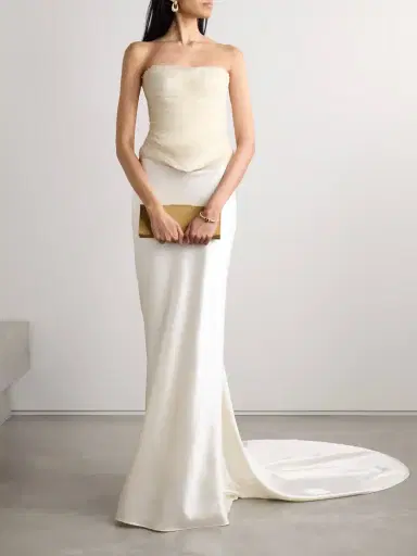 Danielle Frankel Dree Wool And Silk-blend Charmeuse Maxi Skirt | Thumbnail 2 Danielle Frankel Dree Wool And Silk-blend Charmeuse Maxi Skirt | Thumbnail 2