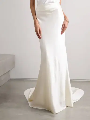 Danielle Frankel Dree Wool And Silk-blend Charmeuse Maxi Skirt | Thumbnail 3 Danielle Frankel Dree Wool And Silk-blend Charmeuse Maxi Skirt | Thumbnail 3