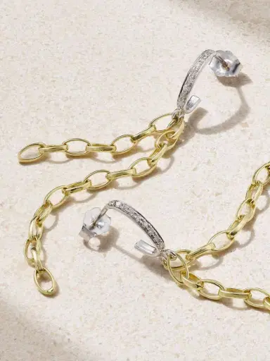 Jennifer Meyer Edith 18-karat Yellow And White Gold Diamond Earrings | Thumbnail 3