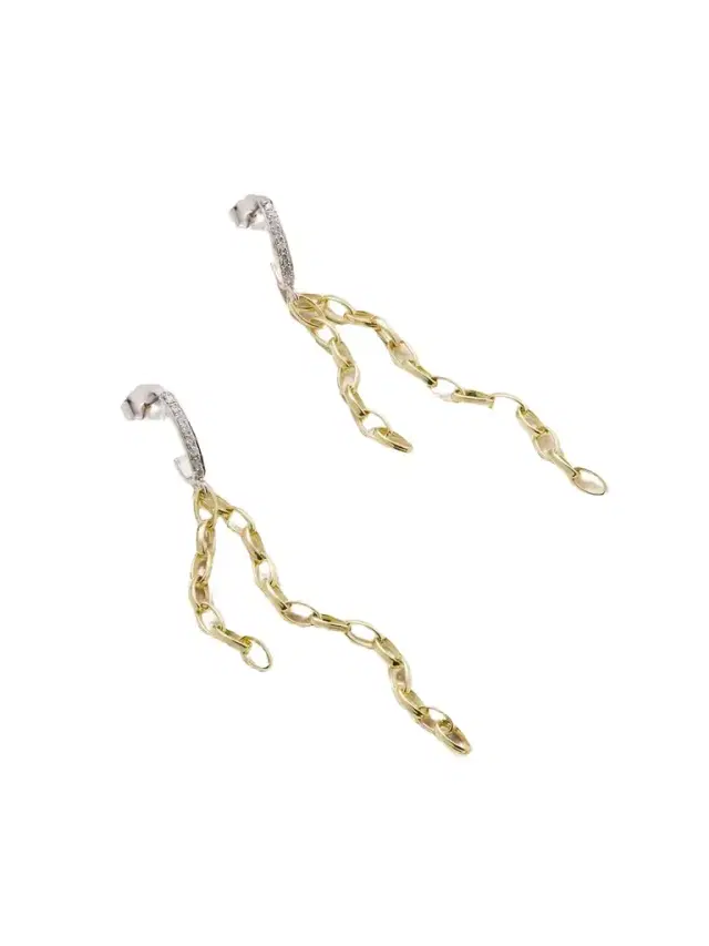 Edith 18-karat Yellow And White Gold Diamond Earrings