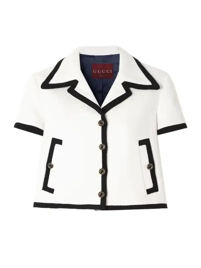 Cropped Two-tone Cotton-blend Tweed Jacket