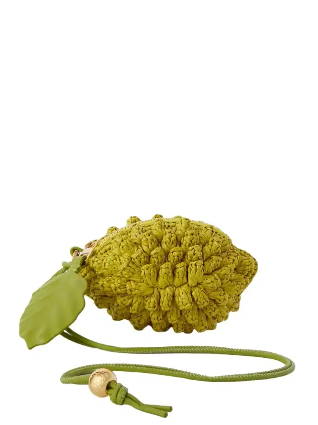 + Paula's Ibiza Lemon Leather-trimmed Raffia Coin Purse - - One size + Paula's Ibiza Lemon Leather-trimmed Raffia Coin Purse - - One size