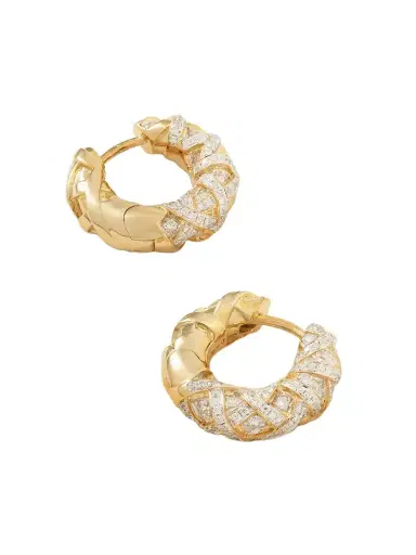 Yvonne Léon Ananas 9-karat Gold Diamond Hoop Earrings | Thumbnail 1