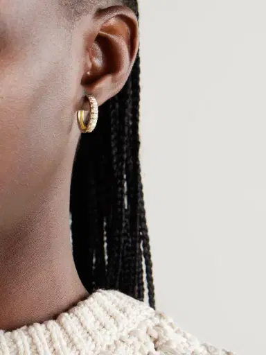 Marlo Laz Juli 14-karat Gold Diamond Hoop Earrings | Thumbnail 2 Marlo Laz Juli 14-karat Gold Diamond Hoop Earrings | Thumbnail 2