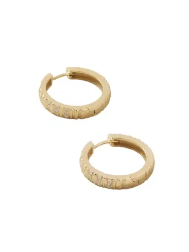 Marlo Laz Juli 14-karat Gold Diamond Hoop Earrings | Thumbnail 1 Marlo Laz Juli 14-karat Gold Diamond Hoop Earrings | Thumbnail 1