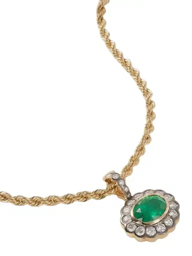 Marlo Laz 14-karat Yellow And White Gold, Emerald And Diamond Necklace | Thumbnail 1 Marlo Laz 14-karat Yellow And White Gold, Emerald And Diamond Necklace | Thumbnail 1