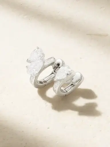 Repossi Serti Sur Vide 18-karat White Gold Diamond Single Earring | Thumbnail 1 Repossi Serti Sur Vide 18-karat White Gold Diamond Single Earring | Thumbnail 1
