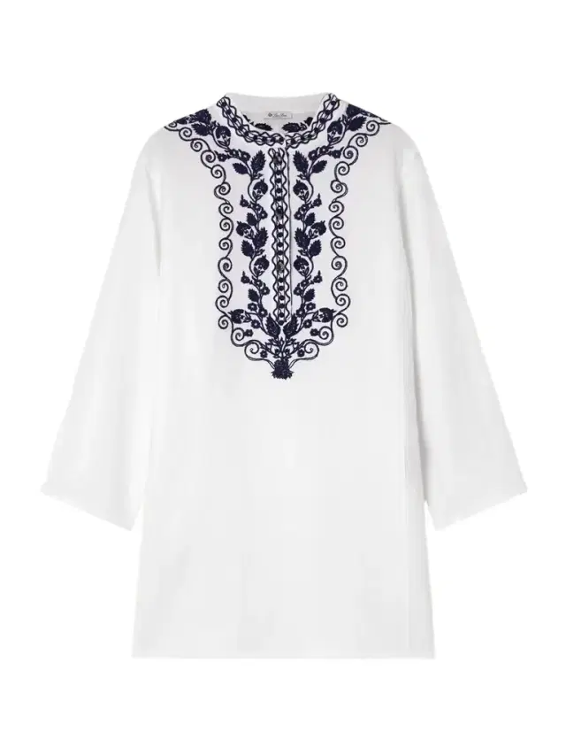 Loro Piana Embroidered Linen Blouse