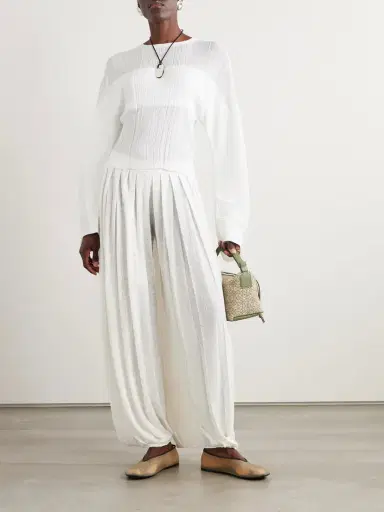 Loro Piana Balloon Pleated Linen Pants | Thumbnail 2