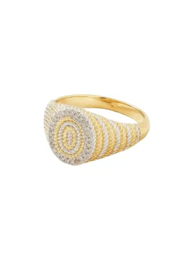 Yvonne Léon Mini Chevalière 9-karat Yellow And White Gold Diamond Signet Ring | Thumbnail 1 Yvonne Léon Mini Chevalière 9-karat Yellow And White Gold Diamond Signet Ring | Thumbnail 1