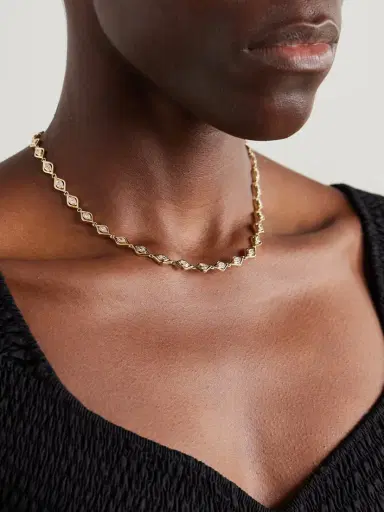 Sydney Evan Evil Eye Eternity 14-karat Gold Diamond Necklace | Thumbnail 2 Sydney Evan Evil Eye Eternity 14-karat Gold Diamond Necklace | Thumbnail 2