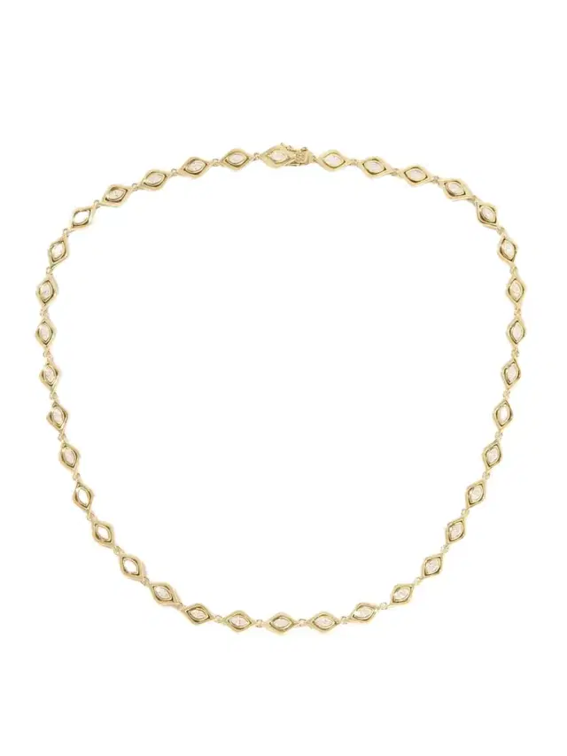 Sydney Evan Evil Eye Eternity 14-karat Gold Diamond Necklace