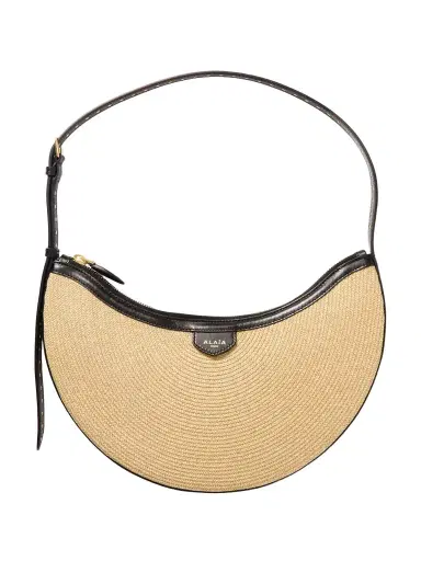Alaïa Demi Leather-trimmed Raffia Shoulder Bag | Thumbnail 1 Alaïa Demi Leather-trimmed Raffia Shoulder Bag | Thumbnail 1