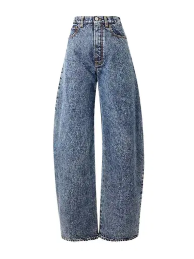 Alaïa Acid-wash High-rise Barrel-leg Jeans | Thumbnail 1 Alaïa Acid-wash High-rise Barrel-leg Jeans | Thumbnail 1