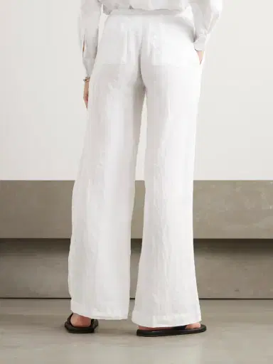 James Perse Pleated Linen Wide-leg Pants | Thumbnail 4 James Perse Pleated Linen Wide-leg Pants | Thumbnail 4