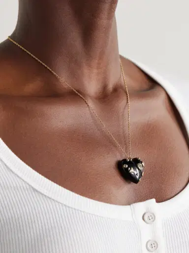 Yvonne Léon 9-karat Gold, Onyx And Topaz Necklace | Thumbnail 2