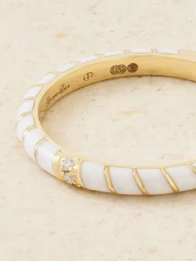 Yvonne Léon 9-karat Gold, Diamond And Enamel Ring | Thumbnail 4
