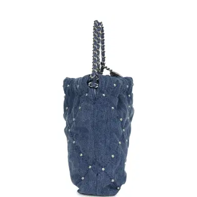 Chanel Chanel Mini 22 Bag Blue Studded Denim Silver Hardware | Thumbnail 4