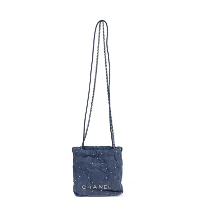 Chanel Chanel Mini 22 Bag Blue Studded Denim Silver Hardware | Thumbnail 8