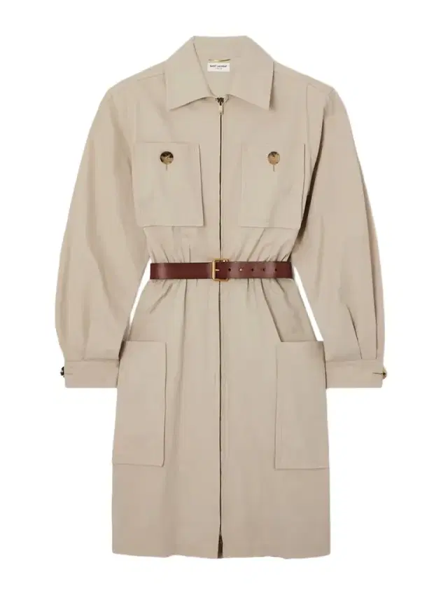 Belted Cotton-twill Mini Dress