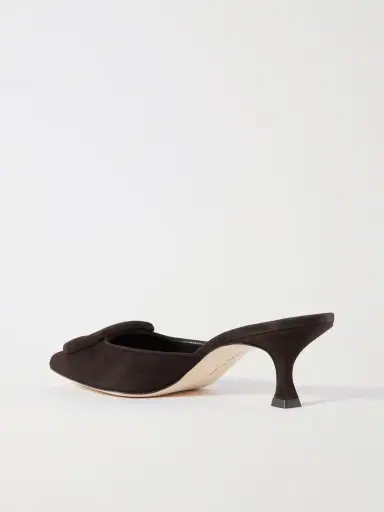 Manolo Blahnik Maysale 50 Buckled Suede Mules | Thumbnail 3 Manolo Blahnik Maysale 50 Buckled Suede Mules | Thumbnail 3