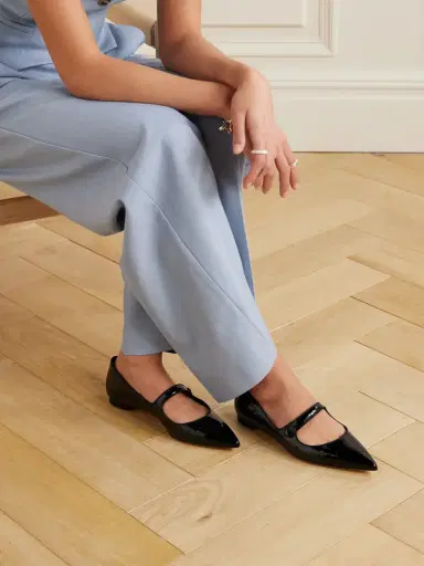 Manolo Blahnik Campari Grosgrain-trimmed Patent-leather Ballet Flats | Thumbnail 2 Manolo Blahnik Campari Grosgrain-trimmed Patent-leather Ballet Flats | Thumbnail 2