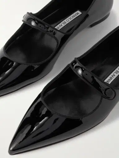 Manolo Blahnik Campari Grosgrain-trimmed Patent-leather Ballet Flats | Thumbnail 4 Manolo Blahnik Campari Grosgrain-trimmed Patent-leather Ballet Flats | Thumbnail 4