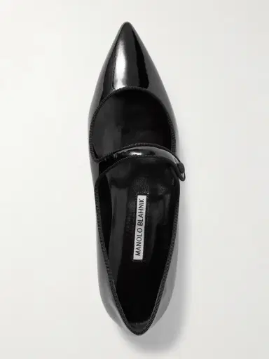 Manolo Blahnik Campari Grosgrain-trimmed Patent-leather Ballet Flats | Thumbnail 5 Manolo Blahnik Campari Grosgrain-trimmed Patent-leather Ballet Flats | Thumbnail 5