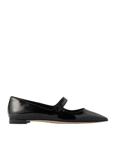 Manolo Blahnik Campari Grosgrain-trimmed Patent-leather Ballet Flats | Thumbnail 1 Manolo Blahnik Campari Grosgrain-trimmed Patent-leather Ballet Flats | Thumbnail 1
