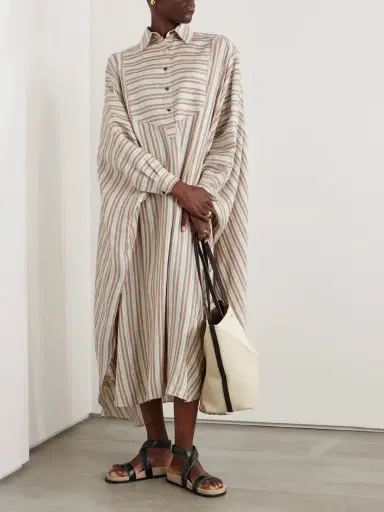 Loro Piana Striped Printed Linen And Silk-blend Kaftan | Thumbnail 2