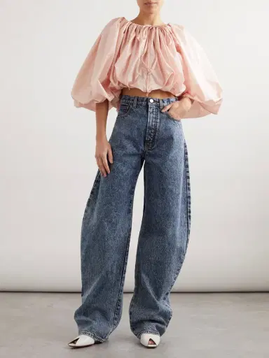 Alaïa Cropped Gathered Taffeta Blouse | Thumbnail 2 Alaïa Cropped Gathered Taffeta Blouse | Thumbnail 2
