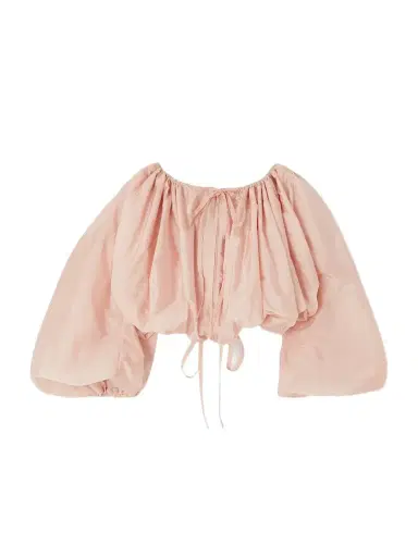 Alaïa Cropped Gathered Taffeta Blouse | Thumbnail 1 Alaïa Cropped Gathered Taffeta Blouse | Thumbnail 1