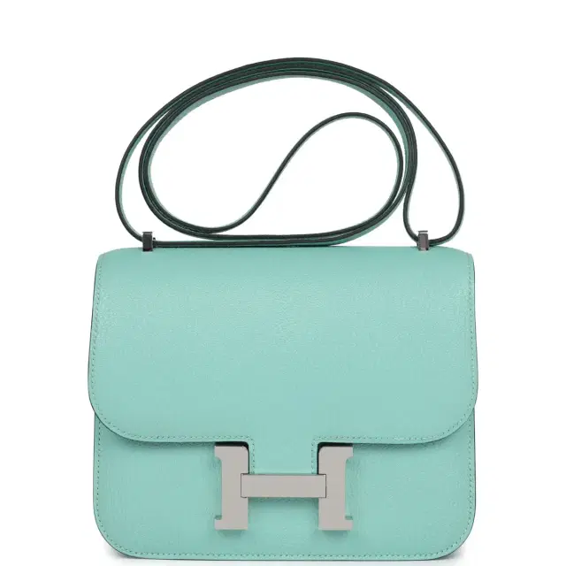 hermes Hermes Constance 18 Aqua Chevre Palladium Hardware