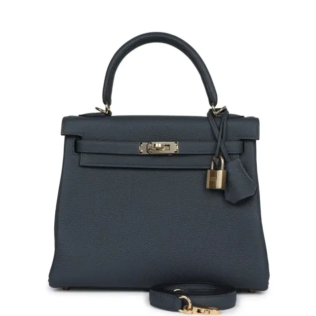 hermes Hermes Kelly Retourne 25 Gris Misty Togo Permabrass Hardware