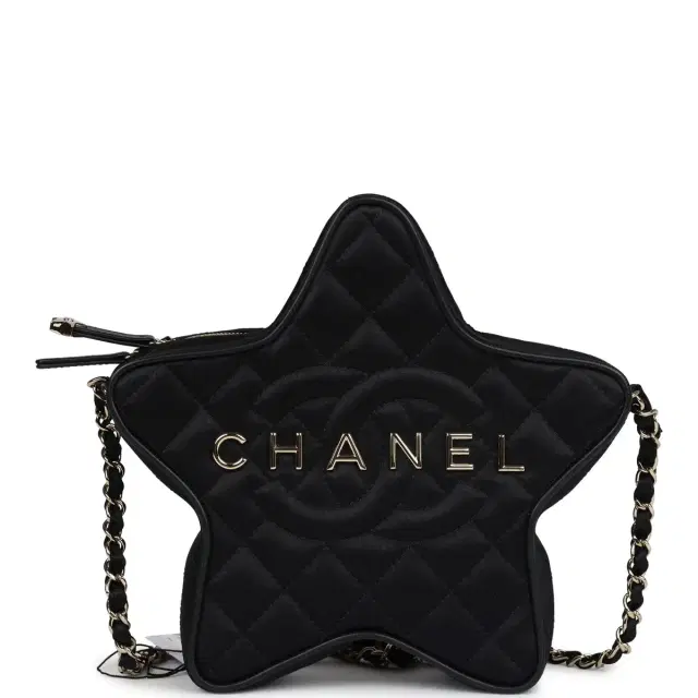 Chanel Chanel Star Bag Black Satin Light Gold Hardware