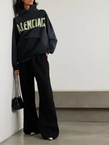 Balenciaga Oversized Distressed Printed Cotton-jersey Hoodie | Thumbnail 2