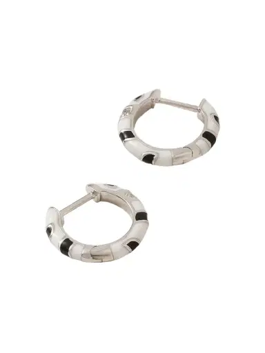 Yvonne Léon 9-karat White Gold, Diamond And Enamel Hoop Earrings | Thumbnail 1