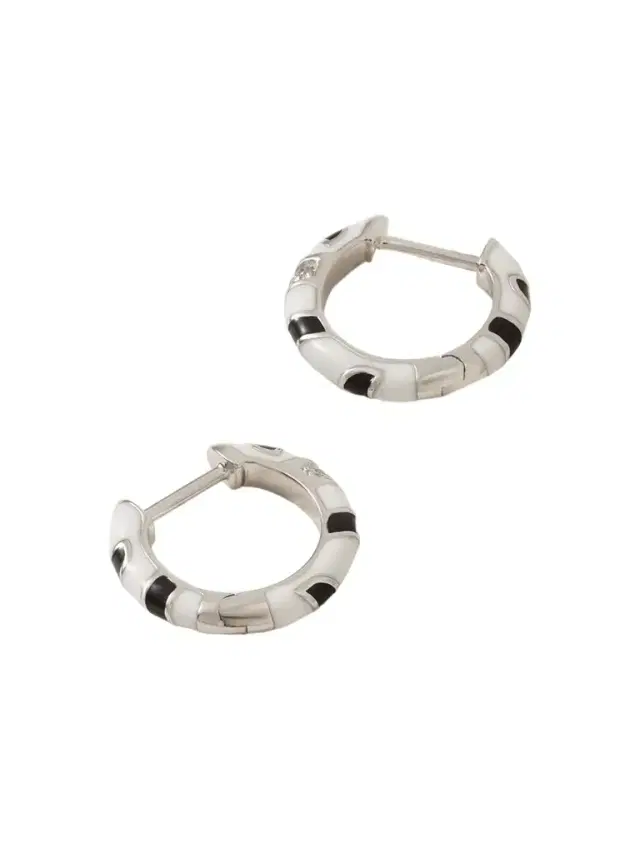 Yvonne Léon 9-karat White Gold, Diamond And Enamel Hoop Earrings