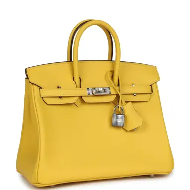 HERMÈS Hermes Birkin 25 Jaune de Naples Swift Palladium Hardware | Thumbnail 2 HERMÈS Hermes Birkin 25 Jaune de Naples Swift Palladium Hardware | Thumbnail 2