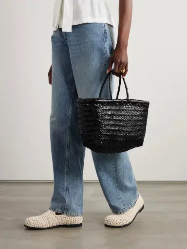 Dragon Diffusion Bamboo Triple Jump Small Woven Leather Tote | Thumbnail 2