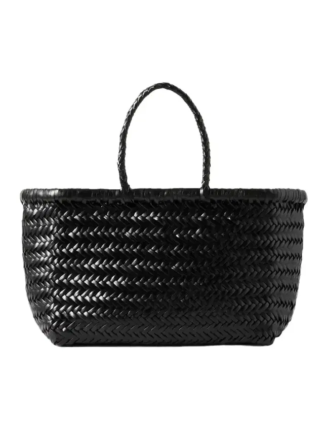 Dragon Diffusion Bamboo Triple Jump Small Woven Leather Tote