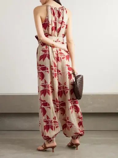 Loro Piana Belted Printed Linen Jumpsuit | Thumbnail 3 Loro Piana Belted Printed Linen Jumpsuit | Thumbnail 3