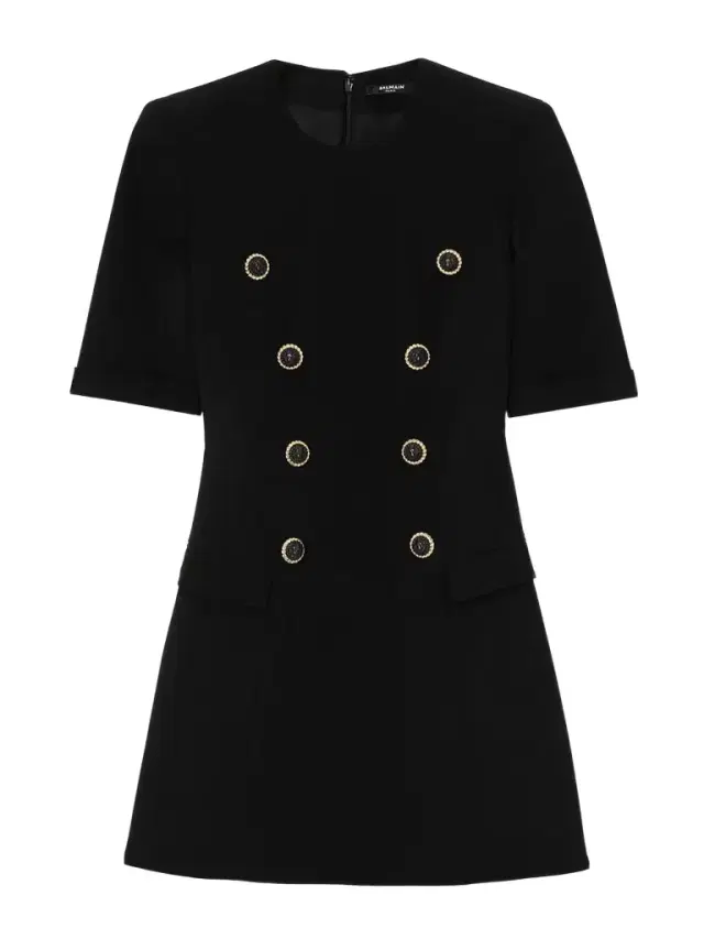 Embellished Crepe Mini Dress