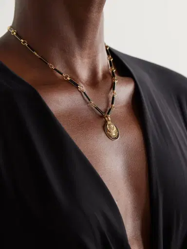 Foundrae Ever Growing Vivacity 18-karat Gold Onyx Necklace | Thumbnail 2