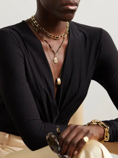 Foundrae Ever Growing Vivacity 18-karat Gold Onyx Necklace | Thumbnail 5