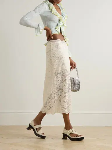 Rabanne Scalloped Lace Midi Skirt | Thumbnail 2 Rabanne Scalloped Lace Midi Skirt | Thumbnail 2
