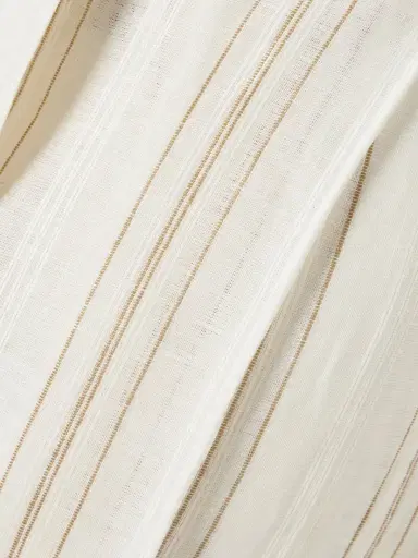 Loro Piana Gustel Belted Striped Linen Tapered Pants | Thumbnail 4