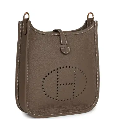 HERMÈS Hermes Evelyne TPM Etoupe Clemence Gold Hardware | Thumbnail 2 HERMÈS Hermes Evelyne TPM Etoupe Clemence Gold Hardware | Thumbnail 2