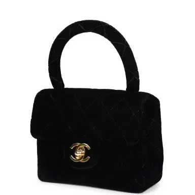 Chanel Vintage Chanel Micro Kelly Child Flap Bag Black Velvet Gold Hardware | Thumbnail 3 Chanel Vintage Chanel Micro Kelly Child Flap Bag Black Velvet Gold Hardware | Thumbnail 3